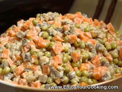 Carrots and Stewed Mushrooms Salad