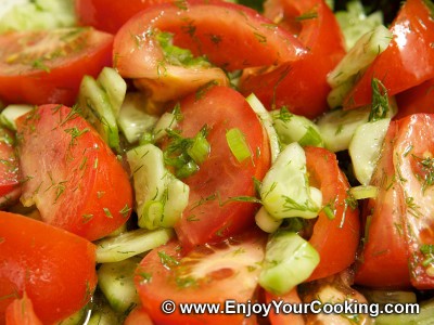 Summer Salad with Tomatoes and Cucumbers