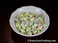 Crab Sticks Salad with Pickled Mushrooms and Apple Recipe Crab Sticks Salad with Pickled Mushrooms and Apple