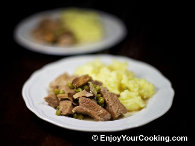 Veal Stew with Chanterelles and Peas