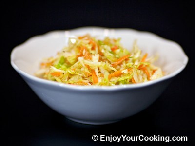 Cabbage and Carrots Salad with Oil