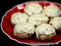 Chicken and Feta Stuffed Mushroom Caps Recipe Chicken and Feta Stuffed Mushroom Caps