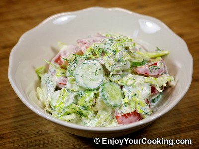 Lettuce, Tomato and Cucumber Salad