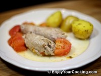 Veal Rolls with Feta Cheese, Garlic and Olives Recipe: