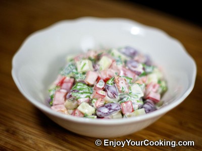Bean, Cucumber and Bell Pepper Salad