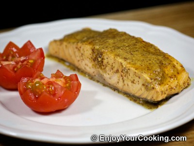 Salmon in Mustard, Lemon Juice and Soy Sauce Marinade