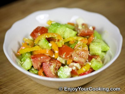 Raw Vegetable Salad with Feta