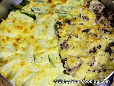 Roasted Vegetables and Mushrooms with Parmesan Sauce
